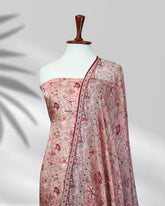 Highway Fashion Calira silk outfit in peach with chiffon dupatta